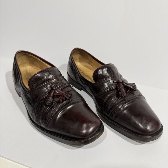 PRONTO UOMO Mens 10M Burgundy Tassel Loafers Made in Italy Leather Sole main image 8